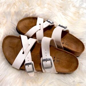 Women's White Leather Sandals
